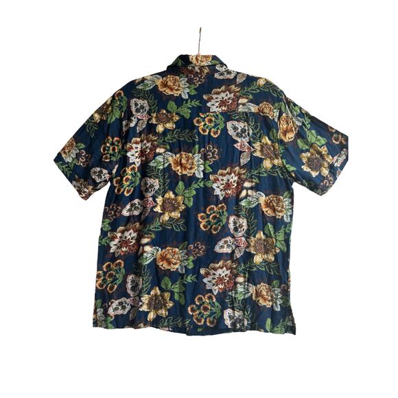 Raga Man Shirt Sample Tags Med Blue and Yellow Short Sleeve Button Down Casual - Picture 2 of 6